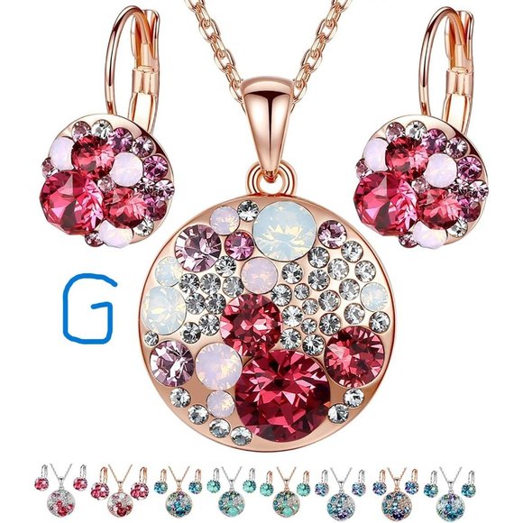 New Ocean Bubble Women's Crystal Jewelry Set Costume Fashion Pendant Nec… - Picture 2 of 12